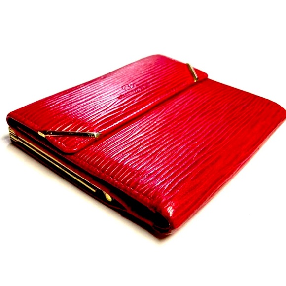 VALENTINO GARAVANI VINTAGE EMBOSSED LEATHER COMPACT WALLET - Picture 4 of 16